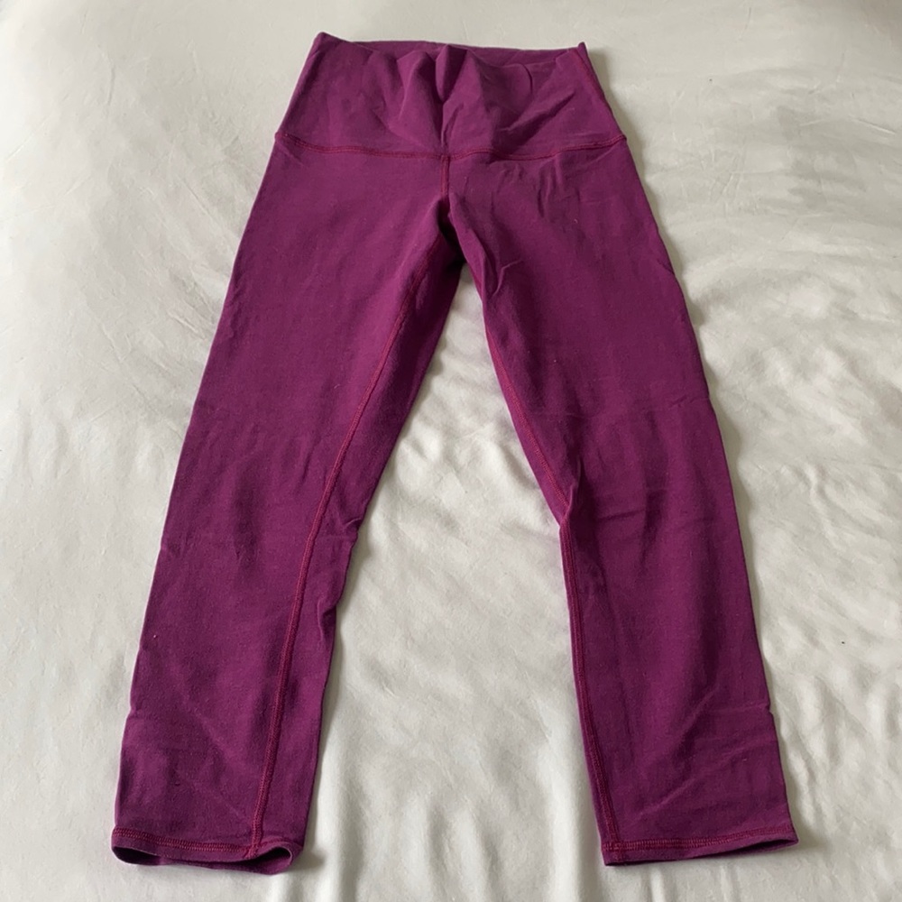 Purple High Waisted Lululemon Capri Legging